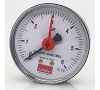 Schläfer 0930165 | Manomètre hydraulique arrière 1/4" Raccord axial 0-6 bar Échelle 63 mm pour systèmes de chauffage air-eau Indicateur de pression hydraulique