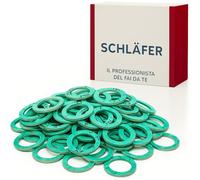 Schläfer 182450-50 Joints Plats Fibre Verte mixtes 3/8-1/2-3/4-1-1"1/4 | Étanchéité Haute Température 180°C | Joint Plomberie Chauffage Robinet Évier WC - Sans Amiante - Fabriqué en Italie