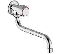 Schläfer 3431210 | Robinet mural simple pour salle de bain et cuisine Robinet pour évier, Robinet mural 1/2 eau froide pour évier, bec pivotant en S x 200 mm, Chrome