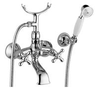 Schläfer 35603010 Robinet de baignoire vintage avec douchette - Mitigeur style rétro avec poignée antique - Robinet antique - Chrome