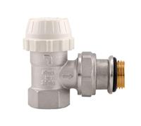 Schläfer 37071102 | Corps thermostatique de radiateur équerre 1/2" (15x21) en laiton nickelé, compatible avec têtes M30x1,5, étanchéité parfaite, idéal pour radiateurs avec raccordement 15/2