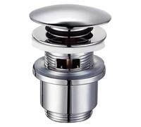 Schläfer 4051003 | Bonde Click Clack pour lavabo de salle de bain et bidet avec trop-plein en laiton chromé, dimensions 1" 1/4, bouchon d'échappement universel pour évier