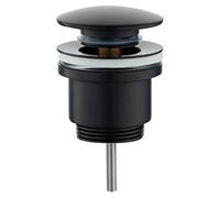 Schläfer 4051101- Bonde de vidange click-clack en laiton noir mat mesures 1"1/4 universelle avec bouchon rond pour lavabo salle de bain et bidet, bouchon d'échappement 4051101 pour lavabo