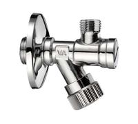 Schläfer 4372019 | Comfort Robinet d'équerre sous évier avec filtre1/2 x 3/8 e débit A, Régulation d'Eau avec Poignée Chromé Laiton Rosette Cuisine et Salle de Bains, Vanne d'angle d'Arrêt