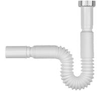Schläfer 439307 | Tuyau d'Évacuation Flexible pour Lavabo - G 1 1/4" x 32 mm, Extensible de 340 à 750 mm, Siphon Adaptable Individuellemen, Siphon Flexible pour Évier