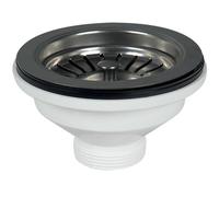 Schläfer 439727 | Bonde d'échappement pour lavabo de salle de bain type panier en PVD noir, sans trop plein, avec raccord de 1"1/2 et trou de Ø 90 mm, Pilettone Ø 114 mm, Bonde avec vis et panier