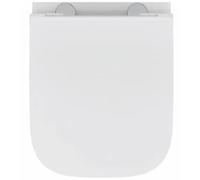 Schläfer 4649107 - Abattant WC Ideal Standard Série I Life B d'origine (T468301), Soft Close Libération rapide, thermodurcissable blanc, Charnières en acier, Remplacement de forme dédiée, 44,5 x 36 cm