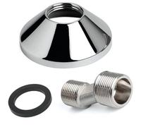 Schläfer 67227-C | Raccord fileté en S 21 mm (R 1/2) x 26,4 mm (R 3/4) avec rosace, adaptateur de robinet mural, mitigeur, rétromontage, évier, baignoire, douche