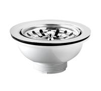 Schläfer | Bonde à Panier pour Évier Cuisine Ø 90 mm - 439726 - Vidage Manuel sans Trop-Plein - Grille Inox Ø 114 mm & Corps ABS - Sortie 1 1/2" (40/49) - Made in Italy