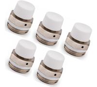 Schläfer | Lot de 5 Purgeurs d'Air Radiateur Manuel 1/2" (15/21) - Bouchon de Purge à Volant Orientable - Laiton Nickelé - Joint Auto-étanche - Vanne de Sécurité Chauffage - 7042005