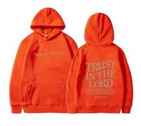 Schlaf Hoodie Reversibler Damen Hoodie mit Blumenmuster Langen Ärmeln Tasche Bluse unter Pullover, Orange, M