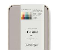 schlafgut Casual Drap-Housse 180x200cm à 200x200cm, 100% Coton Organique, Doux et Respirant, Certifié ÖKO TEX, sans élastique, Sand Mid