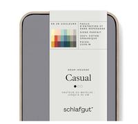 schlafgut Casual Drap-Housse 180x200cm à 200x200cm, 100% Coton Organique, Doux et Respirant, Certifié ÖKO TEX, sans élastique, Grey Mid