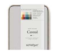 schlafgut Casual Drap-Housse 180x200cm à 200x200cm, 100% Coton Organique, Doux et Respirant, Certifié ÖKO TEX, sans élastique, Grey Light