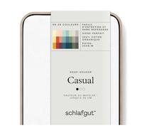schlafgut Casual Drap-Housse 180x200cm à 200x200cm, 100% Coton Organique, Doux et Respirant, Certifié ÖKO TEX, sans élastique, Blanc