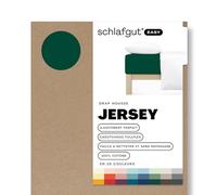 schlafgut Easy Jersey Drap-Housse 120x200cm à 130x200cm, 100% Coton, Doux et Respirant, Facile d'entretien, certifié Oeko-Tex, Green Deep
