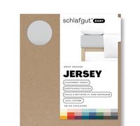 schlafgut Easy Jersey Drap-Housse 180x200cm à 200x200cm, 100% Coton, Doux et Respirant, Facile d'entretien, certifié Oeko-Tex, Grey Light