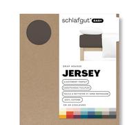 schlafgut Easy Jersey Drap-Housse 90x190cm à 100x200cm, 100% Coton, Doux et Respirant, Facile d'entretien, certifié Oeko-Tex, Sand Deep