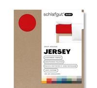 schlafgut Easy Jersey Drap-Housse 90x190cm à 100x200cm, 100% Coton, Doux et Respirant, Facile d'entretien, certifié Oeko-Tex, Red Deep