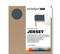 schlafgut Easy Jersey Drap-Housse 90x190cm à 100x200cm, 100% Coton, Doux et Respirant, Facile d'entretien, certifié Oeko-Tex, Grey Deep