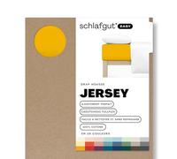 schlafgut Easy Jersey Drap-Housse 90x190cm à 100x200cm, 100% Coton, Doux et Respirant, Facile d'entretien, certifié Oeko-Tex, Yellow Deep