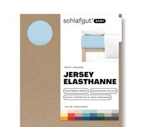 schlafgut Easy Jersey Elastane Drap-Housse 120x200cm à 130x220cm, en Coton Super Doux avec 5% d'élasthanne, Caoutchouc Flexfit d’Origine pour Un Ajustement sans Plis, certifié Oeko-Tex, Blue Light