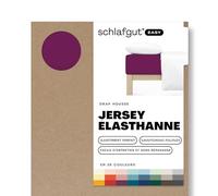 schlafgut Easy Jersey Elastane Drap-Housse 140x200cm à 160x220cm, en Coton Super Doux avec 5% d'élasthanne, Caoutchouc Flexfit d’Origine pour Un Ajustement sans Plis, certifié Oeko-Tex, Purple Deep