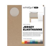 schlafgut Easy Jersey Elastane Drap-Housse 180x200cm à 200x220cm, en Coton Super Doux avec 5% d'élasthanne, Caoutchouc Flexfit d’Origine pour Un Ajustement sans Plis, certifié Oeko-Tex, Sand Mid