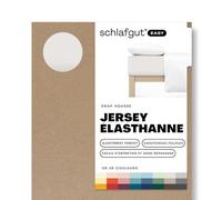 schlafgut Easy Jersey Elastane Drap-Housse 90x190cm à 100x220cm, en Coton Super Doux avec 5% d'élasthanne, Caoutchouc Flexfit d’Origine pour Un Ajustement sans Plis, certifié Oeko-Tex, Sand Light