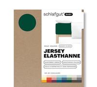 schlafgut Easy Jersey Elastane Drap-Housse pour Matelas à sommier tapissier jusqu'à 40cm de Hauteur, de 140x200cm à 160x220cm, 95% Coton et 5% élasthanne pour Un Ajustement Infroissable, Green Deep