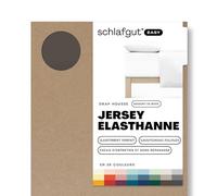 schlafgut Easy Jersey Elastane Drap-Housse pour Matelas à sommier tapissier jusqu'à 40cm de Hauteur, de 140x200cm à 160x220cm, 95% Coton et 5% élasthanne pour Un Ajustement Infroissable, Sand Deep