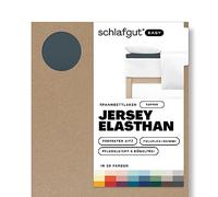 schlafgut Easy Jersey Elastane Drap-Housse pour Matelas de surmatelas jusqu'à 10 cm de Hauteur, 95% Coton et 5% élasthanne pour Un Ajustement Infroissable (Grey Deep, M 120x200cm - 130x220cm)