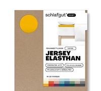 schlafgut Easy Jersey Elastane Drap-Housse pour Matelas de surmatelas jusqu'à 10 cm de Hauteur, de 120x200cm à 130x220cm, 95% Coton et 5% élasthanne pour Un Ajustement Infroissable, Yellow Deep