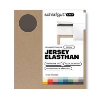 schlafgut Easy Jersey Elastane Drap-Housse pour Matelas de surmatelas jusqu'à 10 cm de Hauteur, de 120x200cm à 130x220cm, 95% Coton et 5% élasthanne pour Un Ajustement Infroissable, Sand Deep