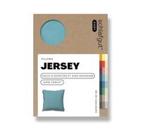 Schlafgut Easy Jersey Housse de coussin 40 x 40 cm Bleu pétrole moyen avec 100 % coton Super doux et respirant