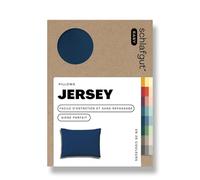 Schlafgut Easy Jersey taie d'oreiller 40x60 cm, Fait avec 100% Coton Super Doux, Fermeture éclair cachée, Ultra Doux et Respirant, certifié Oeko-Tex, Blue Deep