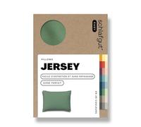 Schlafgut Easy Jersey taie d'oreiller 70x90 cm, Fait avec 100% Coton Super Doux, Fermeture éclair cachée, Ultra Doux et Respirant, certifié Oeko-Tex, Green Mid