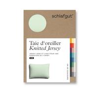 schlafgut Knitted Jersey Housse de Coussin - 60x80 cm, mélange de Coton Organique et élasthanne pour Une Tenue sans Plis, Fermeture à glissière cachée, climatefriendly, Green Light