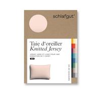 schlafgut Knitted Jersey Housse de Coussin - 70x90 cm, mélange de Coton Organique et élasthanne pour Une Tenue sans Plis, Fermeture à glissière cachée, climatefriendly, Red Light