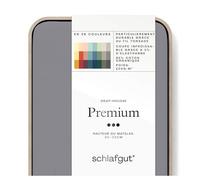 schlafgut Premium Drap-Housse Plus Lourd, 95% de Coton Organique Doux et 5% d’élasthanne, Lisse et Robuste (Grey Mid, L 140x200cm - 160x220cm)