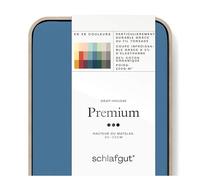 schlafgut Premium Drap-Housse Plus Lourd de 140x200cm à 160x220cm, 95% de Coton Organique Doux et 5% d’élasthanne, Lisse et Robuste, Blue Mid