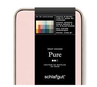 schlafgut Pure Drap-Housse de 140x200cm à 160x220cm, 95% de Coton Organique Doux et 5% élasthanne, Doux et Robuste, Purple Light