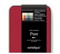 schlafgut Pure Drap-Housse de 140x200cm à 160x220cm, 95% de Coton Organique Doux et 5% élasthanne, Doux et Robuste, Red Deep