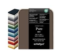 schlafgut Pure Drap-Housse de 140x200cm à 160x220cm, 95% de Coton Organique Doux et 5% élasthanne, Doux et Robuste, Sand Deep