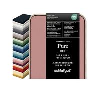 schlafgut Pure Drap-Housse de 140x200cm à 160x220cm, 95% de Coton Organique Doux et 5% élasthanne, Doux et Robuste, Purple Mid