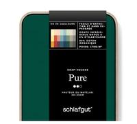 schlafgut Pure Drap-Housse de 180x200cm à 200x220cm, 95% de Coton Organique Doux et 5% élasthanne, Doux et Robuste, Green Deep