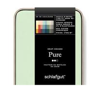 schlafgut Pure Drap-Housse de 180x200cm à 200x220cm, 95% de Coton Organique Doux et 5% élasthanne, Doux et Robuste, Green Light