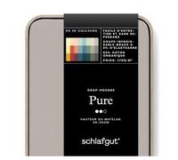 schlafgut Pure Drap-Housse de 180x200cm à 200x220cm, 95% de Coton Organique Doux et 5% élasthanne, Doux et Robuste, Sand Mid