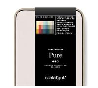 schlafgut Pure Drap-Housse de 90x190cm à 100x220cm, 95% de Coton Organique Doux et 5% élasthanne, Doux et Robuste, Sand Light