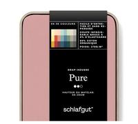 schlafgut Pure Drap-Housse de 90x190cm à 100x220cm, 95% de Coton Organique Doux et 5% élasthanne, Doux et Robuste, Purple Mid